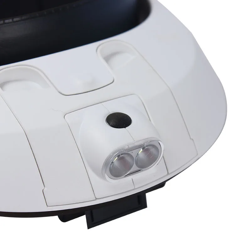 Adjustable Headband 5Lens Binoculars Magnifier LED Magnifying Glass 2Lamps Jewelry Repair Watch Reading Glasses Third Hand Loupe лупа