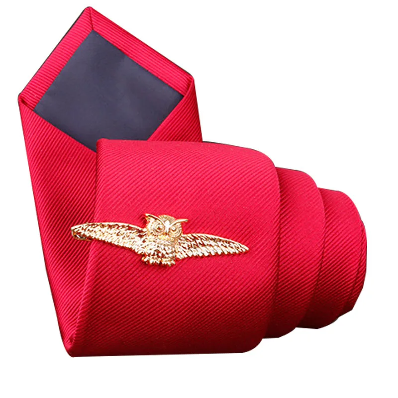 Gold Мужские Модные металлические зажимы, серебристые золотые совы, дизайн для мужчин, зажим для галстука, заколки для галстука, свадебные, деловые, для подарка - Окраска металла: Gold