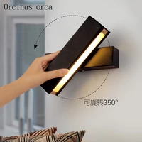 nordic modern simple revolving wall lamp living room bedroom bedside lamp creative personality iron art led wall lamp