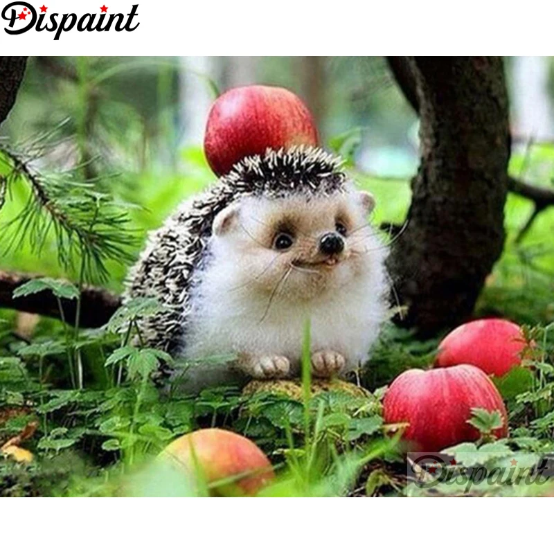 Необычная полная квадратная/круглая дрель 5D DIY Алмазная картина &quotЕжик яблоко&quot