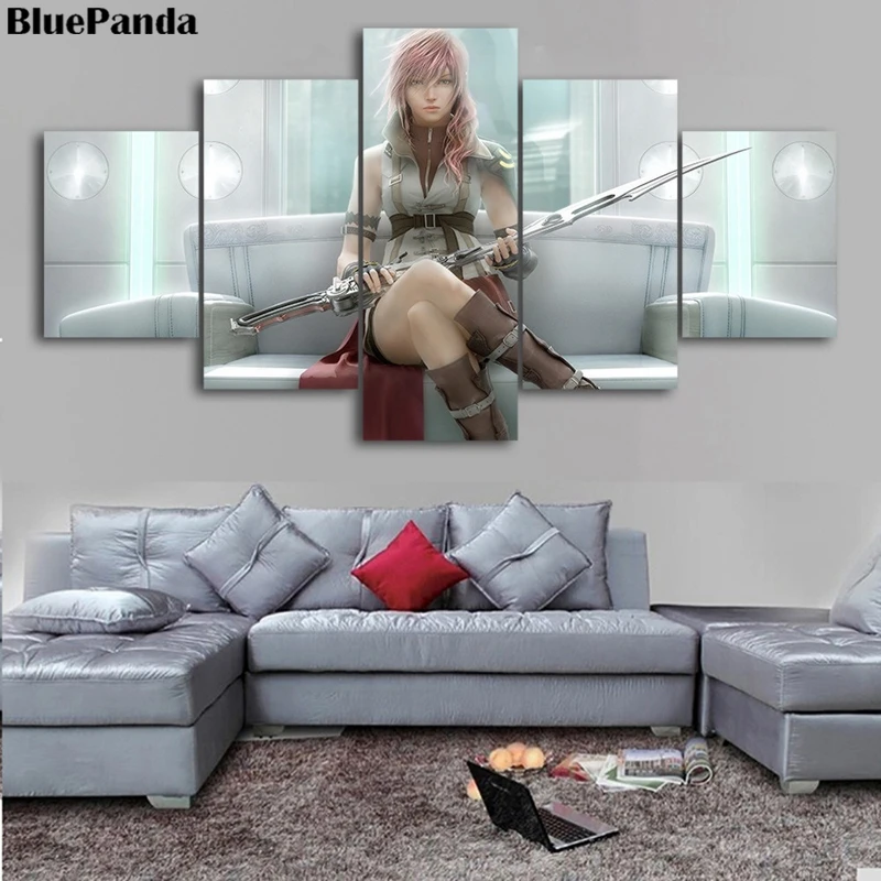 Fantasy Eclair Farron Game Modern Poster Oil Canvas Paintings 5 Pieces Pictures Bedroom For Living Room Office Home Decor | Дом и сад