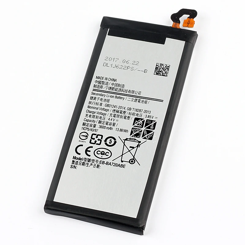 EB-BA720ABE Сменный аккумулятор для Galaxy A7 версия SM-A720 A720 настоящий аккумулятор для телефона 3600 мАч