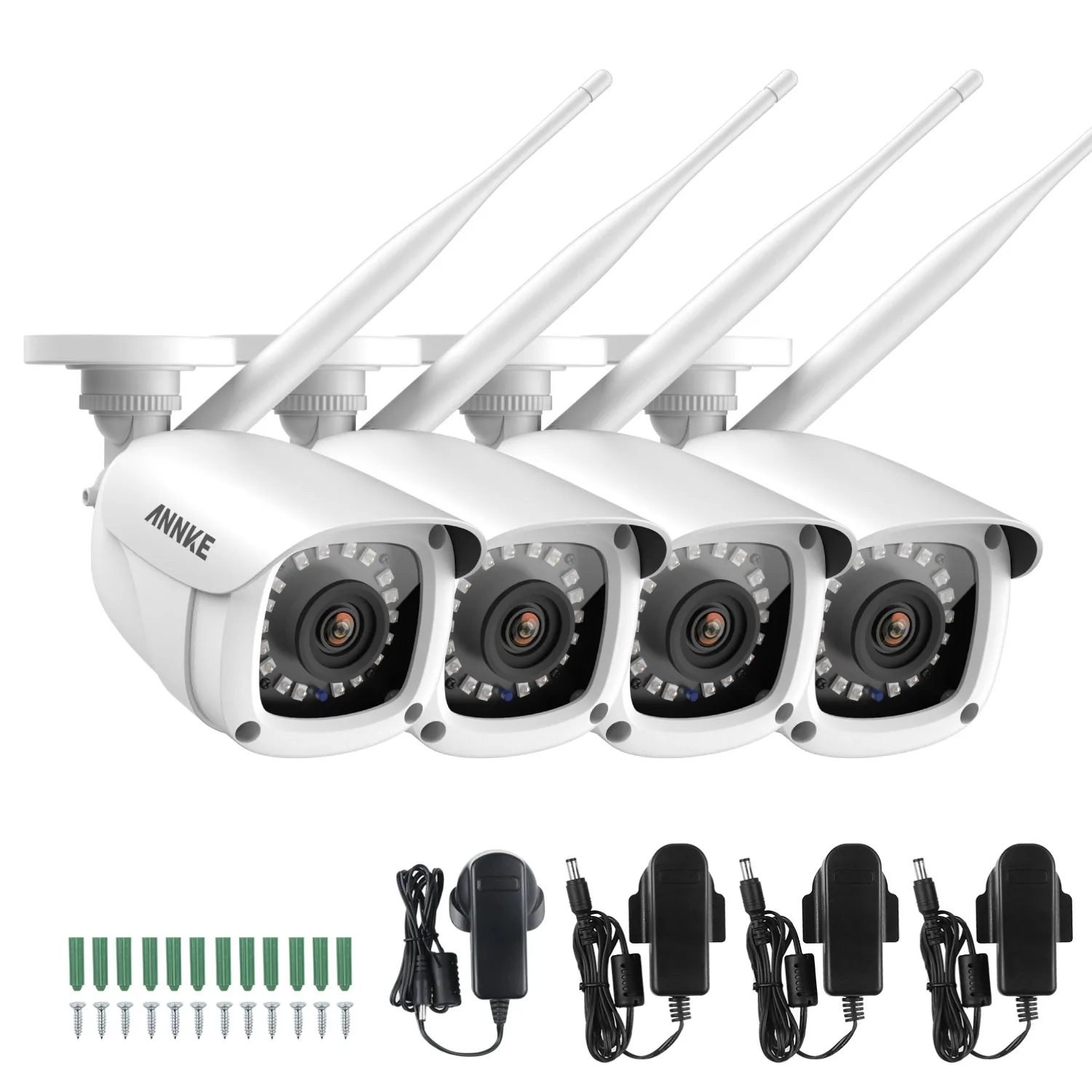 ANNKE 4 шт. FHD 1080P IP WiFi беспроводная видеокамера охранной системы пуля