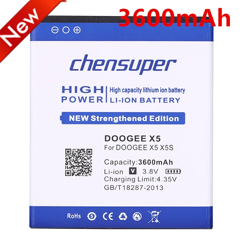 Аккумулятор для мобильного телефона DOOGEE X5 3600 мАч Для X5S PRO|battery for huawei|battery for3000mah