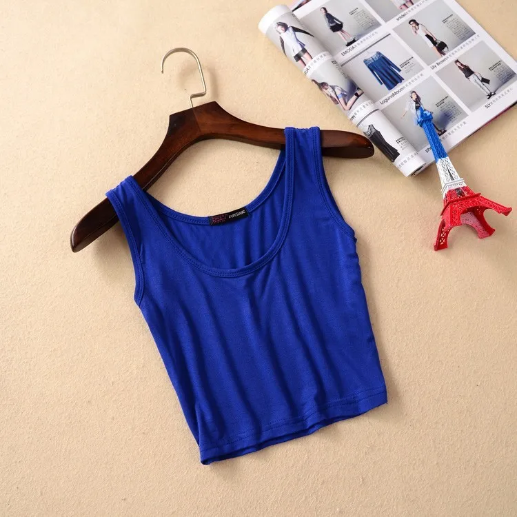Женский короткий спортивный короткий топ, 7 цветов, Летний стиль, без рукавов, U Croptops, топы для фитнеса, спортзала, Femme, майка, Топ