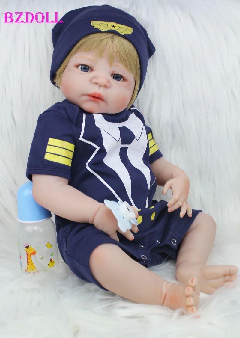55 см всего тела силикона Reborn Baby Doll 22 дюймов красивый Одежда для новорожденных