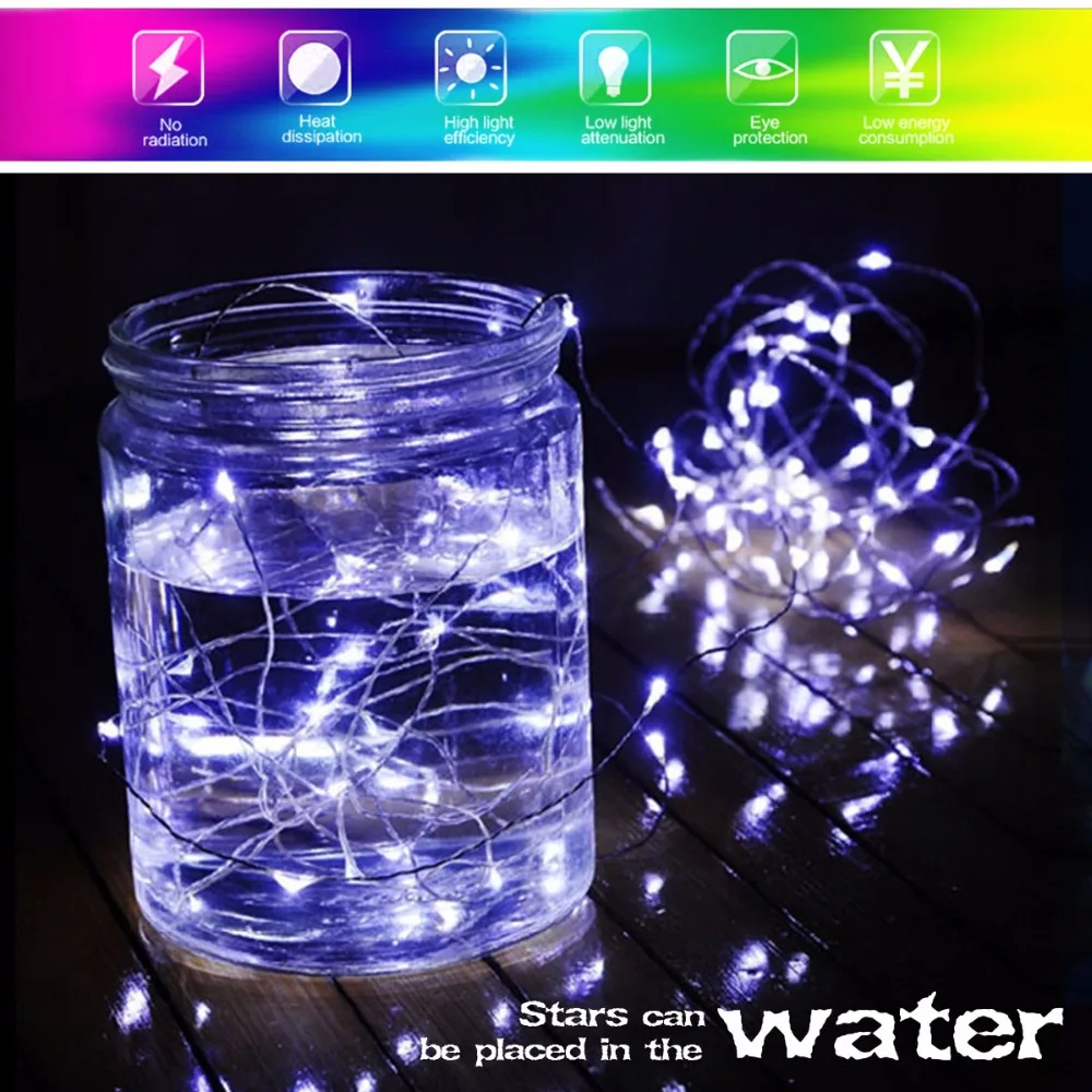 5 м 2 Водонепроницаемый RGB светодиодный Праздничная гирлянда огни красочные