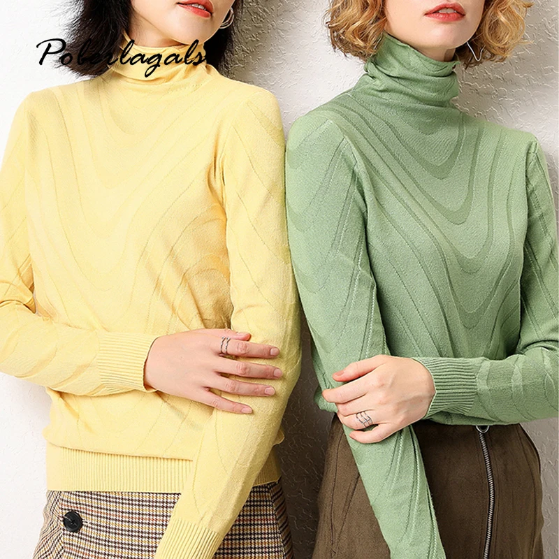 Autumn ripple sweater women winter wool blends pullovers turtleneck elegant Knitted sweaters female jumper womens clothing 2019 | Женская