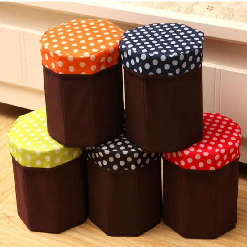 Creative Multi-function Non-woven Organization Storage Boxes Stool Folding Box Finishing stool | Дом и сад