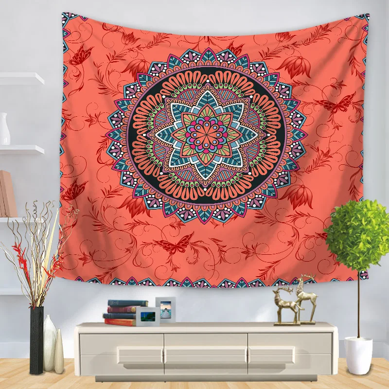 Гобелен с мандалой Настенный декор гобелены принтом для спальни прямоугольное