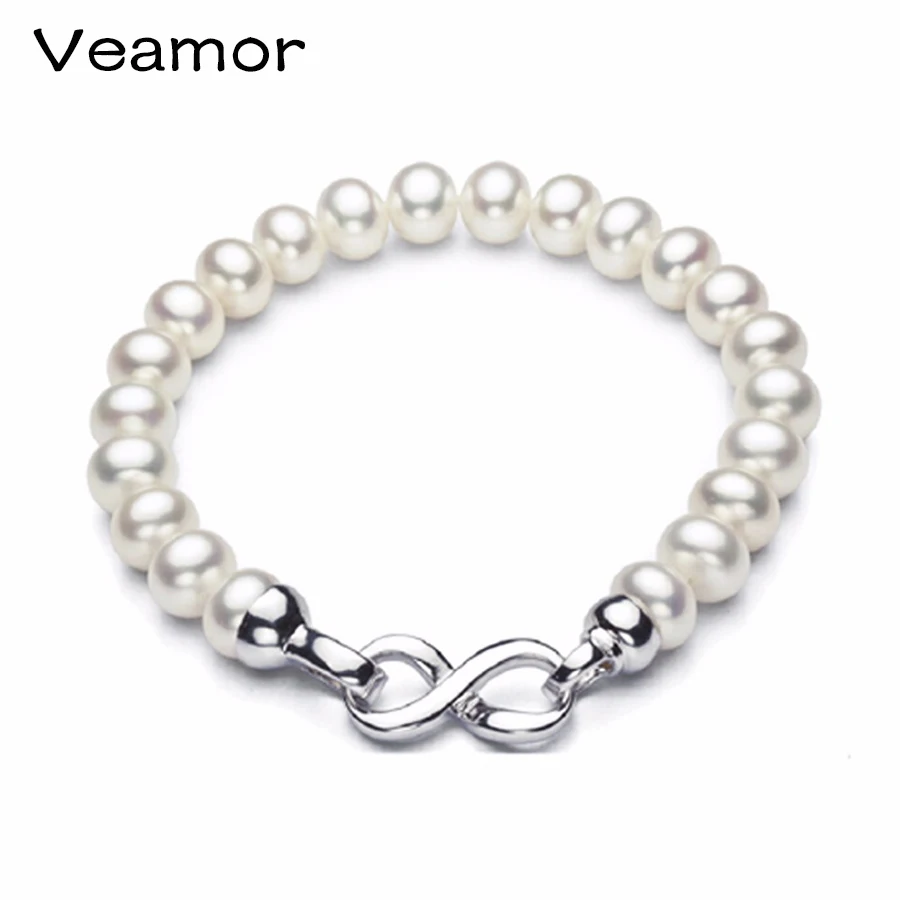 Классический очаровательный браслет для женщин настоящий из пресноводного
