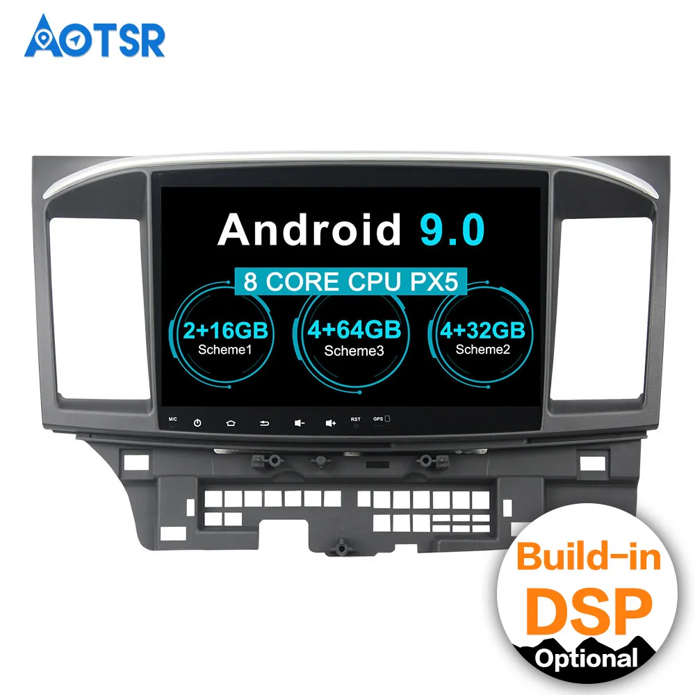 10," 2 din Android 9,0 Автомобильный плеер без DVD gps Радио для MITSUBISHI LANCER 2008- навигация Мультимедиа Стерео головное устройство DSP