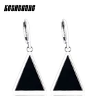Женские Треугольные Серьги, белые, черные геометрические серьги, эффектные керамические серьги, аксессуары для свадебной вечеринки
