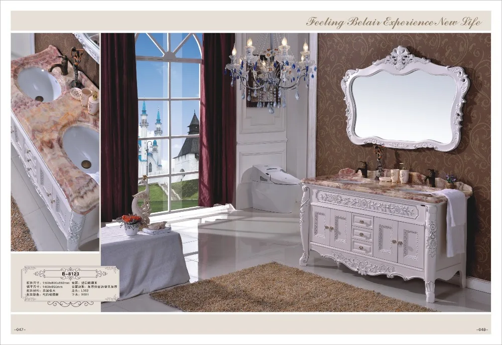 Деревянный шкаф для ванной комнаты/недорогой туалетный столик из твердой