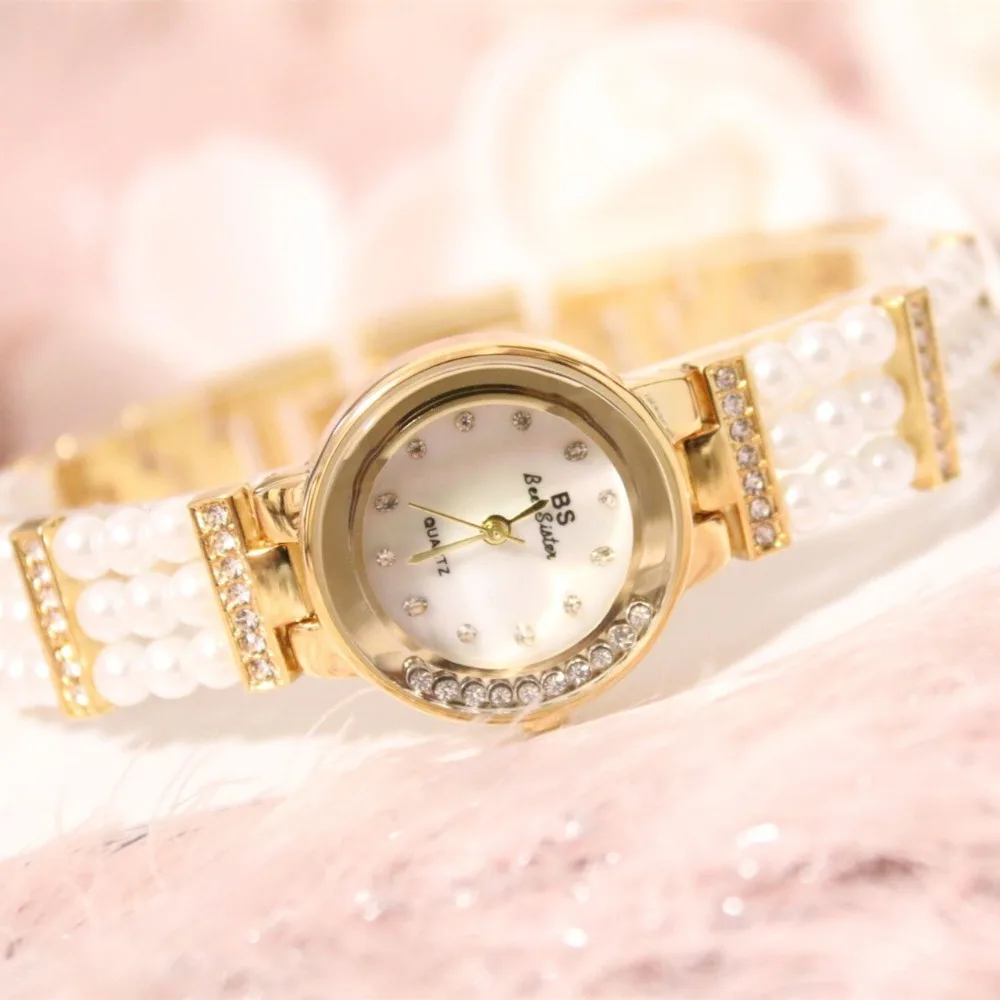 Красивые женские часы с натуральным жемчугом известные бренды стразы под платье