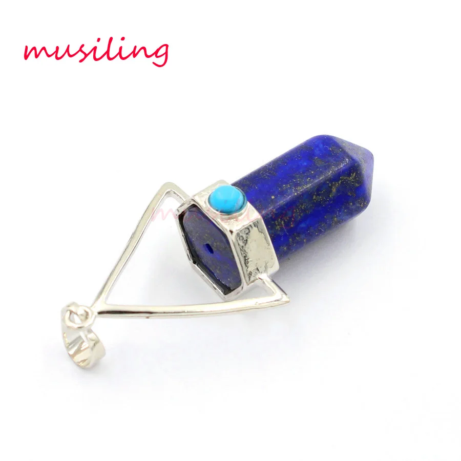 Шестигранная Призма подвески ожерелья цепи рейки маятник натуральный камень