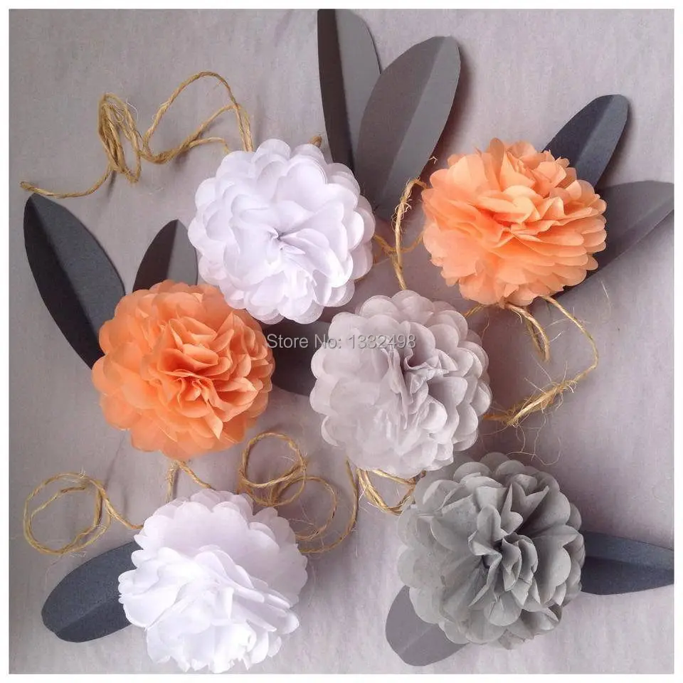 

Hot 4" (10CM) Tissue Paper Pom Poms Artificial flowers Diy Paper Flowers For Wedding Baby Shower Party Decorations 300 pcs /Lot