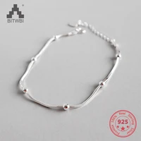 100 s925 sterling silver bracelet fashion personality charms simple style beads snake bone adjustable bracelet anklet chain