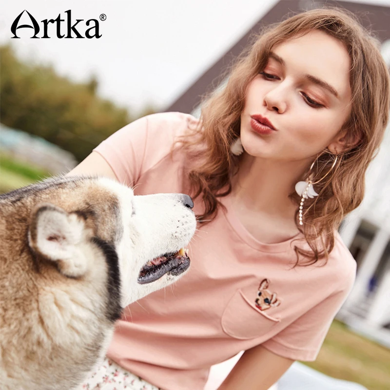 ARTKA летняя новинка Женская вышитая Ретро универсальная свободная тонкая