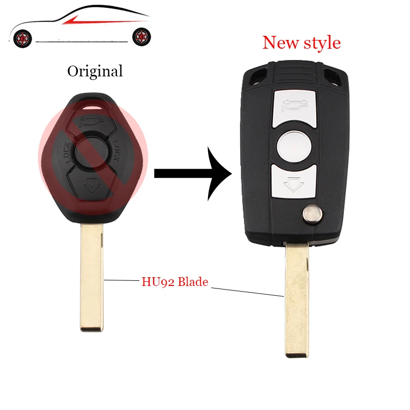 GORBIN New style 3Buttons Folding Remote Car key shell For BMW 3 5 7 SERIES Z3 Z4 E38 E39 E46 Case HU92/HU58 Blade | Автомобили и