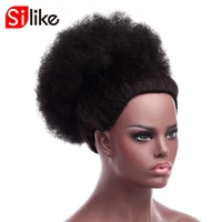 silike 12 inch synthetic afro kinky curly drawstring ponytail high temperature pony tail clip in extensions on curly hair bun