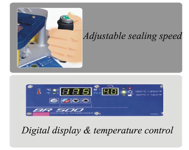 Portable Edge Banding Machine Wood PVC Automatic Gluing Bander Adjustable Speed/ Digital Temperature Control BR500 | Инструменты