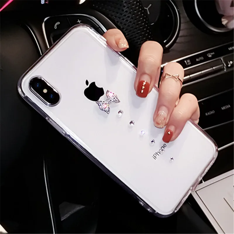 Для Samsung S6 S7 edge S8 S9 S10 plus Note 4 5 8 9 Блестящий женский милый прозрачный мягкий чехол
