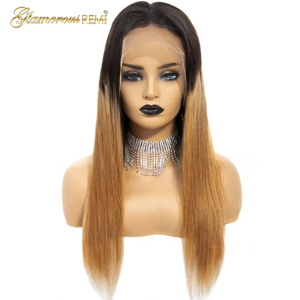 Омбре 1B 27 прямые человеческие волосы на кружеве длинные Wigs13* 4 парик на кружеве для женщин предварительно выщипанные отбеленные узлы с детскими волосами