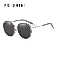 feishini gradient oversized oval retro sunglasses women oval transparent fashion mirror unisex korea sunglasses men big frame