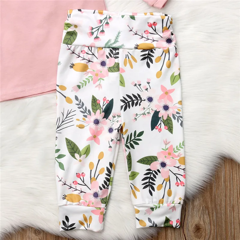 Одежда для новорожденных девочек с цветочным рисунком Осенняя футболка Топы