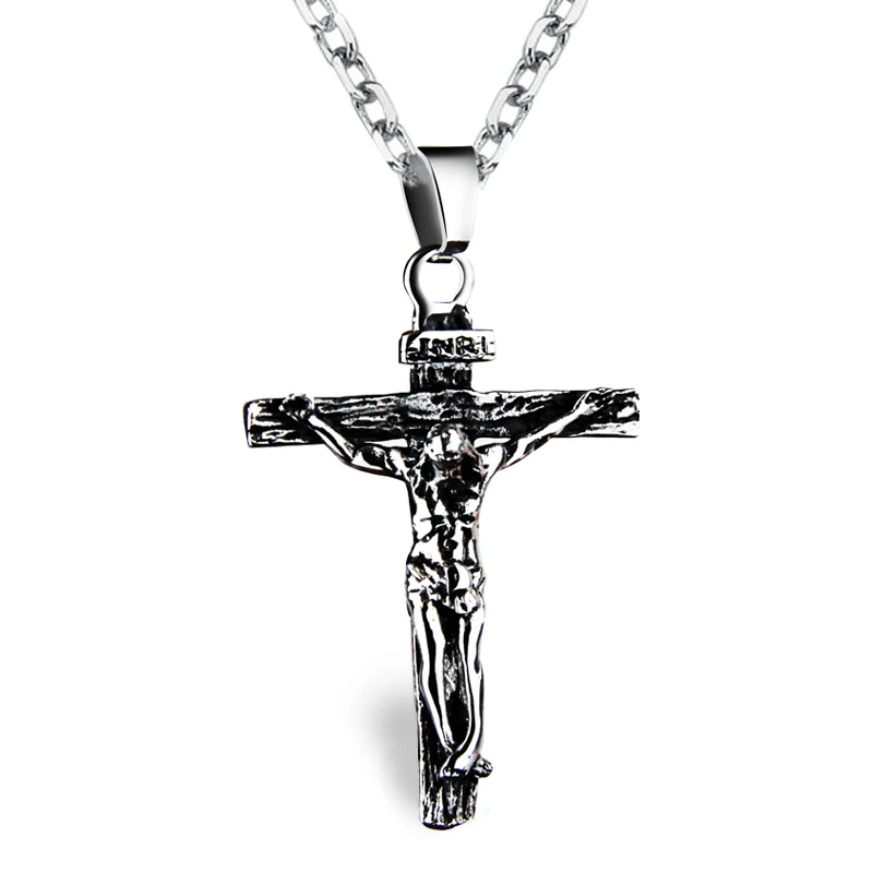 Wawfrok крест INRI Распятие Иисуса Пьеса подвеска и Цепочки ожерелья Золото Цвет