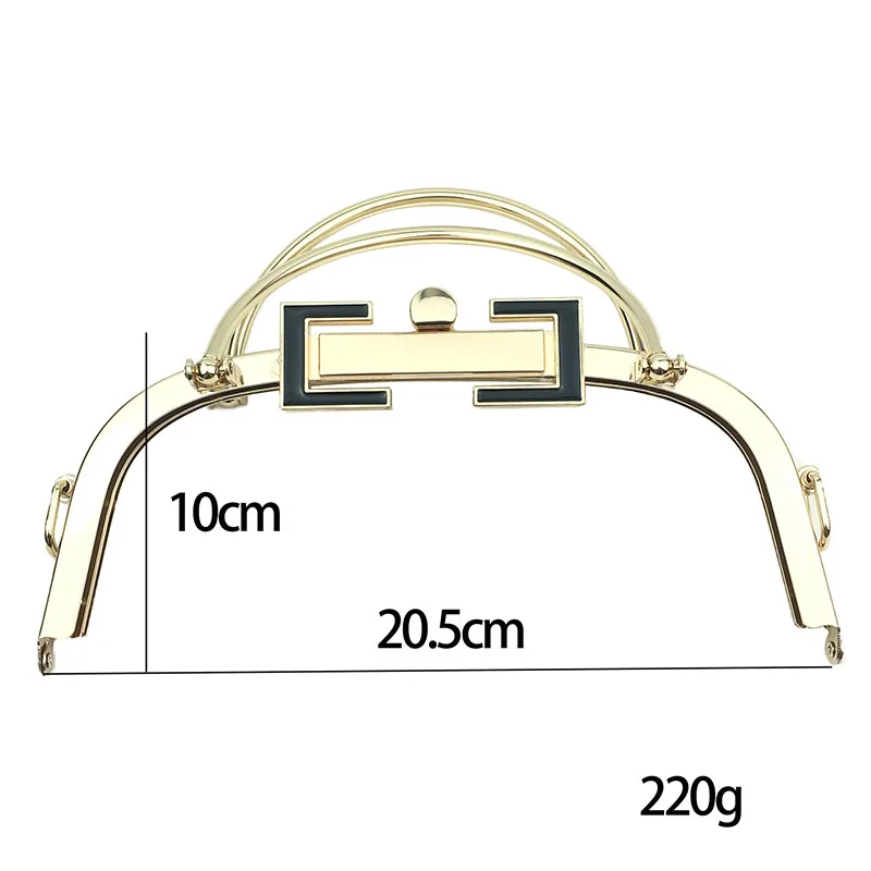 20.5cm Metal Frame Purse Women Handle Glossy Vintage Golden Kiss Clasp Lock DIY Accessories for Bag
