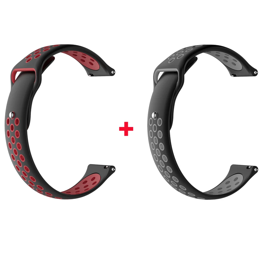 black mix white 2 шт./упак. Amazfit 2 группа силиконовые часы ремешок 22 мм для Xiaomi Huami Amazfit Stratos темп 2 samsung Шестерни S3 ремешок Браслет - Цвет: black mix white
