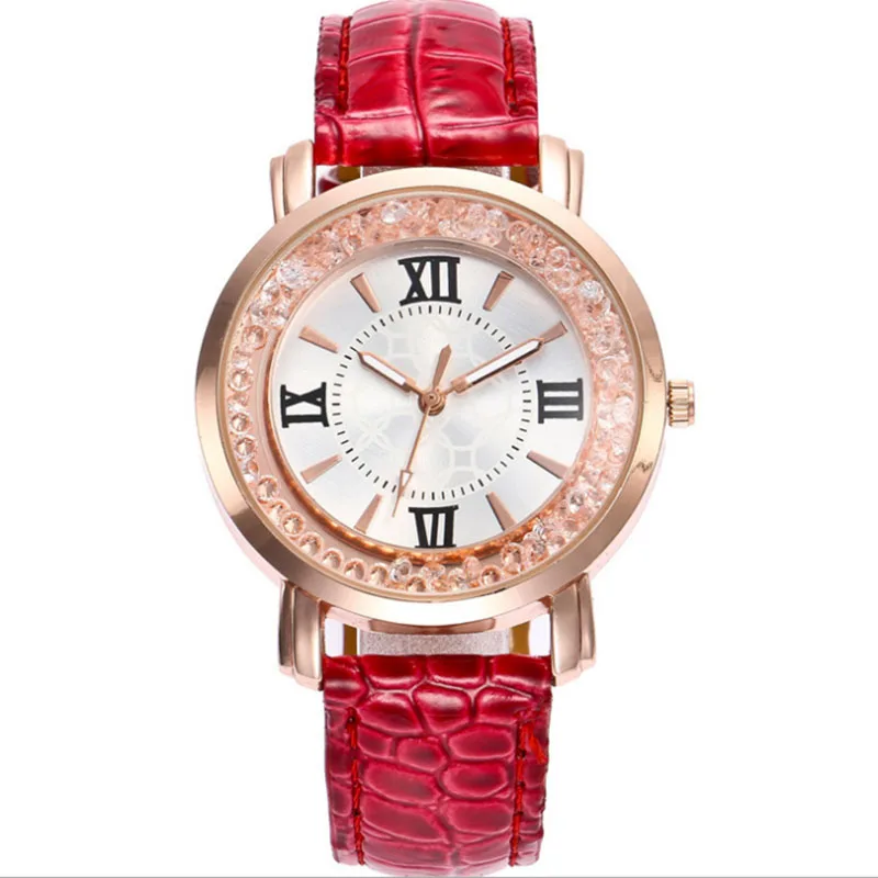 Роскошные женские часы кожаные relojes Алмазные кварцевые наручные браслет подарок