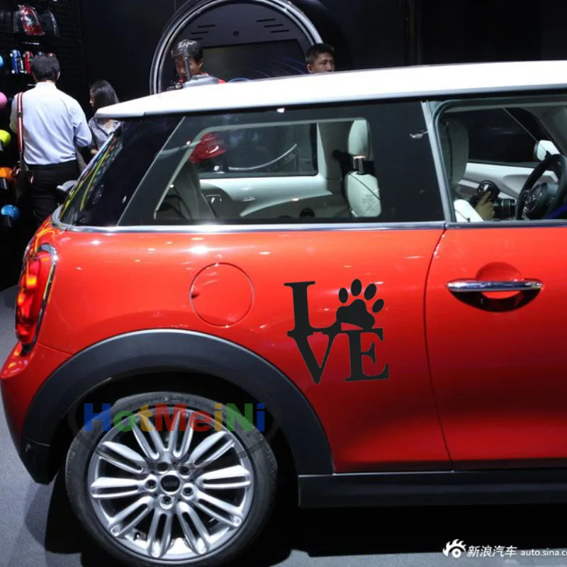HotMeiNi Car Sticker 13*12.5cm funny love dog styling footprint Motorcycle Auto Waterproof Vinyl decoration Decal | Автомобили и