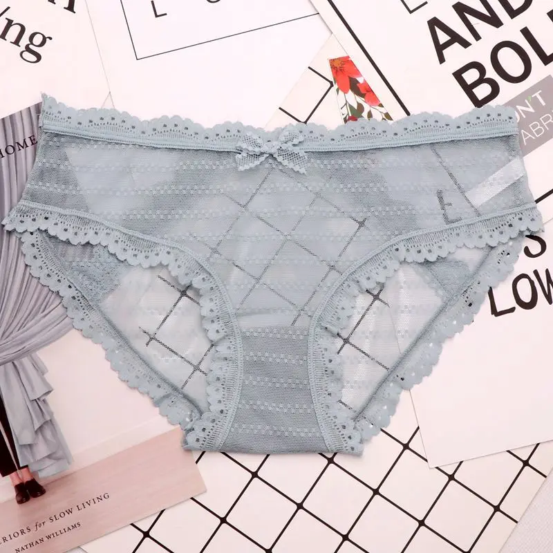 blue SP& CITY нежные однотонные прозрачные бесшовные трусики для женщин, сексуальное нижнее белье с вырезами, кружевные боковые трусы, женское нижнее белье, стринги - Цвет: blue
