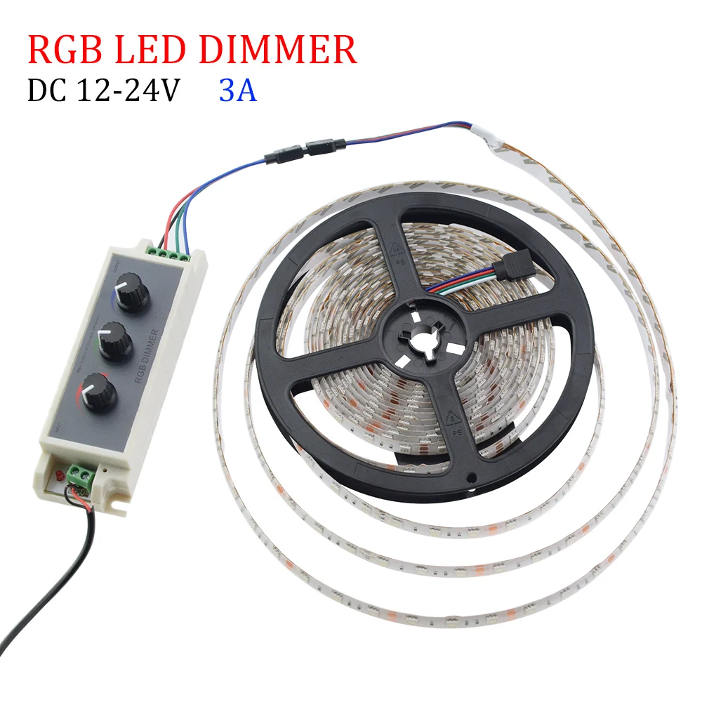 3а RGB диммер контроллер DC12 24V 3 канальный Led для гибкой ленты 3528 5050 5630|led h8|dimmer led lampled