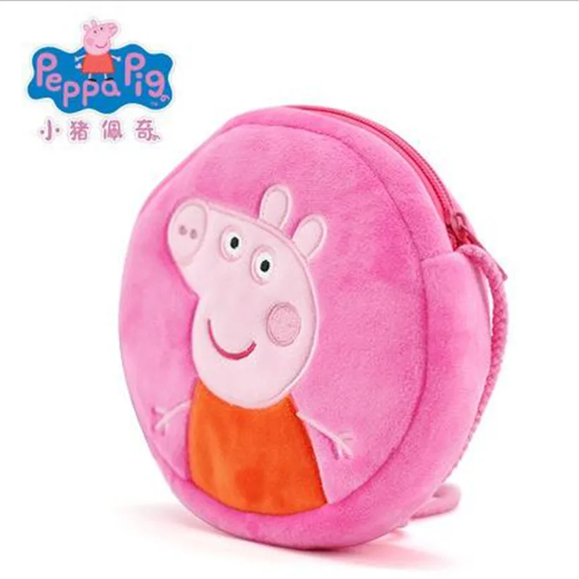 Качественные товары, Оригинальная кукла Peppa Pig 19 см и кошелек Peppa 16 см, школьная сумка, мультяшный талисман, плюшевая игрушка для девочек