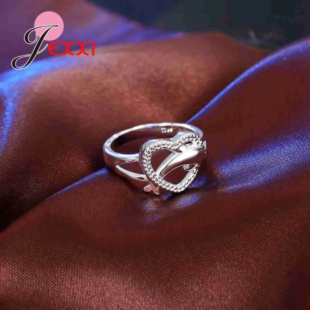 Женское Обручальное кольцо с большим сердцем и дельфином креативные обручальные