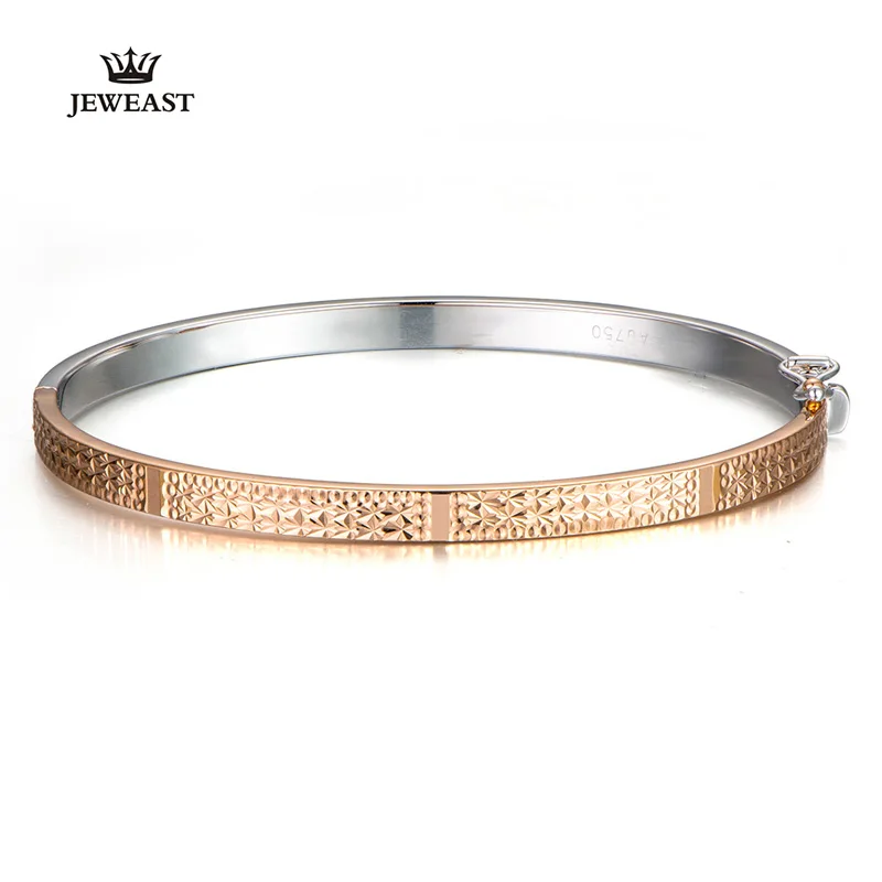 Red and White 18 K браслет из чистого золота настоящий AU 750 цельный золотой браслет хорошая красивая высококлассная Модная классика вечерние ювелирные изделия Новинка - Цвет камня: Red and White