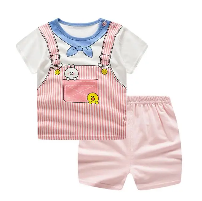 Baby Girl Toddler Boy Summer Clothes Sets Infant Clothing Outfits For Kids Little Unisex Set Cute TShirt Shorts 2 Piece | Детская одежда