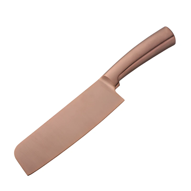 Rose gold-1pc 1 шт., поварские ножи из нержавеющей стали, кухонная утварь, нож для измельчения фруктов, овощей, кухонный нож, набор аксессуаров для приготовления пищи, Кливер 6,3 дюйма - Цвет: Rose gold-1pc