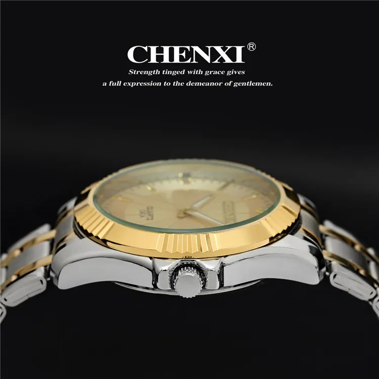 Часы наручные CHENXI 050A Мужские кварцевые модные повседневные Роскошные брендовые