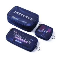 3pcs breathable cosmetic mesh bag case travel organizer set pouch portable toiletry storage bag