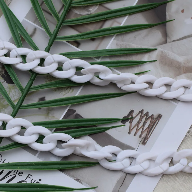 Белый 0,6 метров 20*30 мм акриловое ожерелье, Связанные сумки, цепи для Diy ювелирных изделий, колье, изготовление аксессуаров, фурнитура, цепи, компоненты - Цвет: Белый