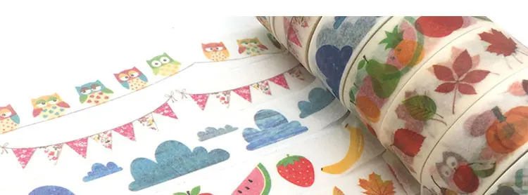 15 мм X 10 м милые Lotkawaii цветы еда Животные декоративные jiataihe васи ленты DIY Скрапбукинг маскирующая лента школьные офисные принадлежности