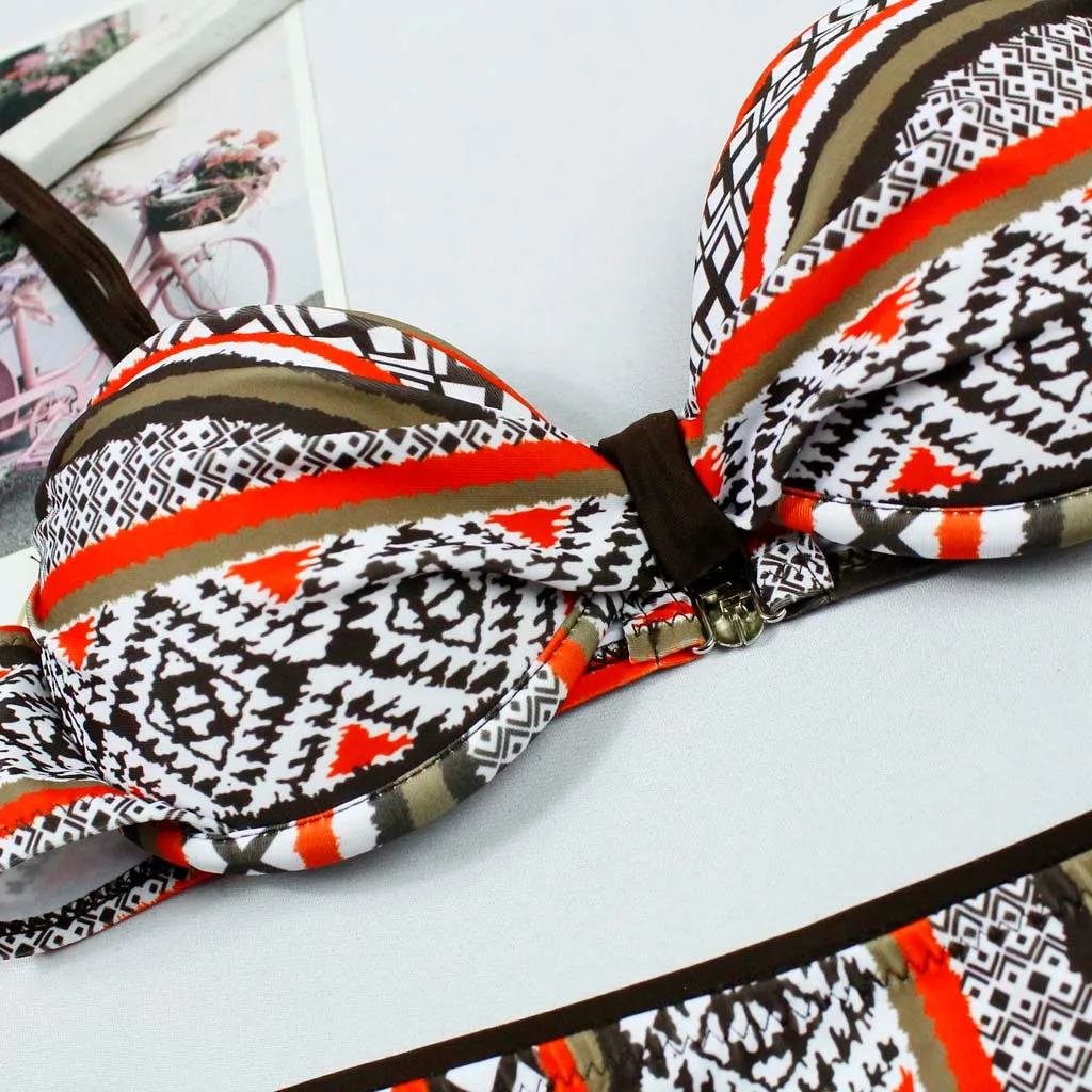 SAGACE комплект бикини с принтом купальник чашки декоративные классические