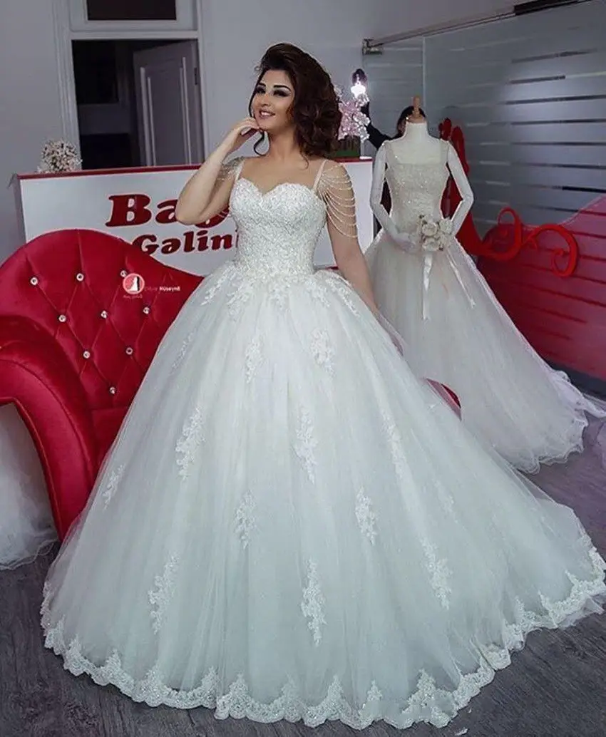 Boho Vestido De Noiva Muslim Wedding Dresses Ball Gown Sweetheart Tulle Lace Plus Size Dubai Arabic Bridal | Свадьбы и торжества
