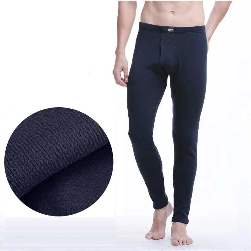 

Mens warm pants for winter thermal underwear Long Johns thick Fleece Leggings