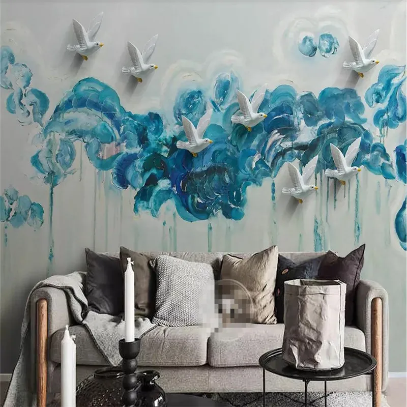 Пользовательские фото обои абстрактная картина маслом стерео птица